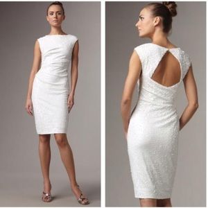 David Meister White sequin dress size 4